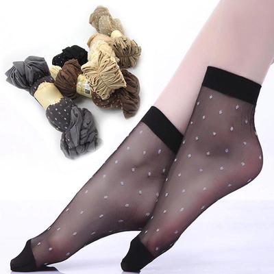 10 paires de chaussettes d'été solides et respirantes à pois pour femmes