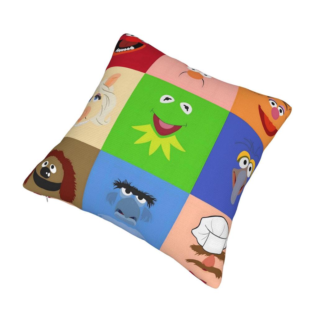 Muppets Ins Style Cartoon Animal Pillows Cover - Soft and Cute Doll Cushion - Double Sided Print for Dormitory or Sofa Decoration