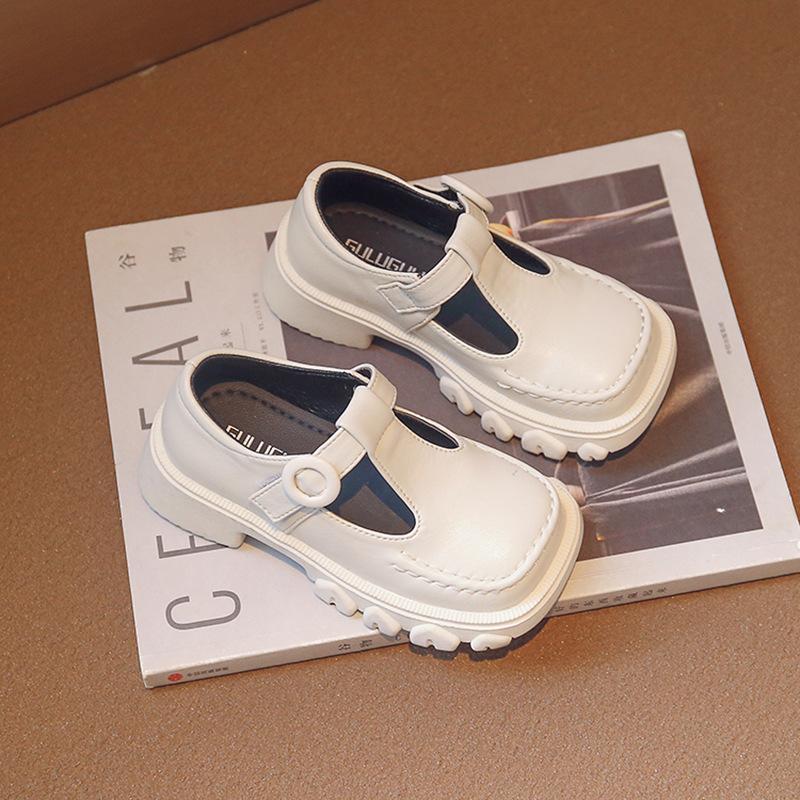 Kids Boys Square Toe Shoes for School Spring New Solid Color Non-slip Thick Bottom Girls Child Fashion Loafers 2024 Breathable