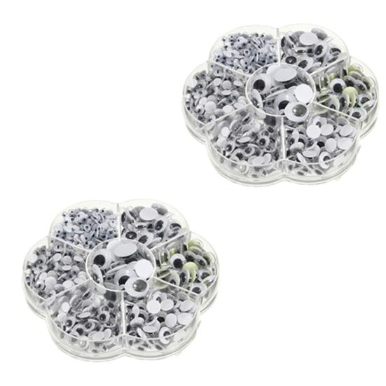 500Pcs/Box Mix 7 Sizes Self-Adhesive Round Googly Eyes for Doll Toy DIY Decor
