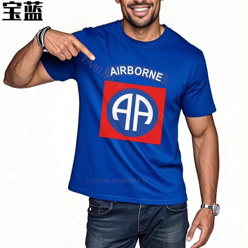 Unisexs tshirt Soft Streetwear Tshirts Airborne Logo On Black Streetwear Classic Tshirt Classic Adult Round Neck Tee