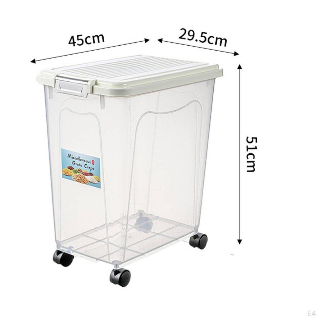 Rice Storage Bin HumidityResistant Airtight Grain Container 60 Jin Ivory