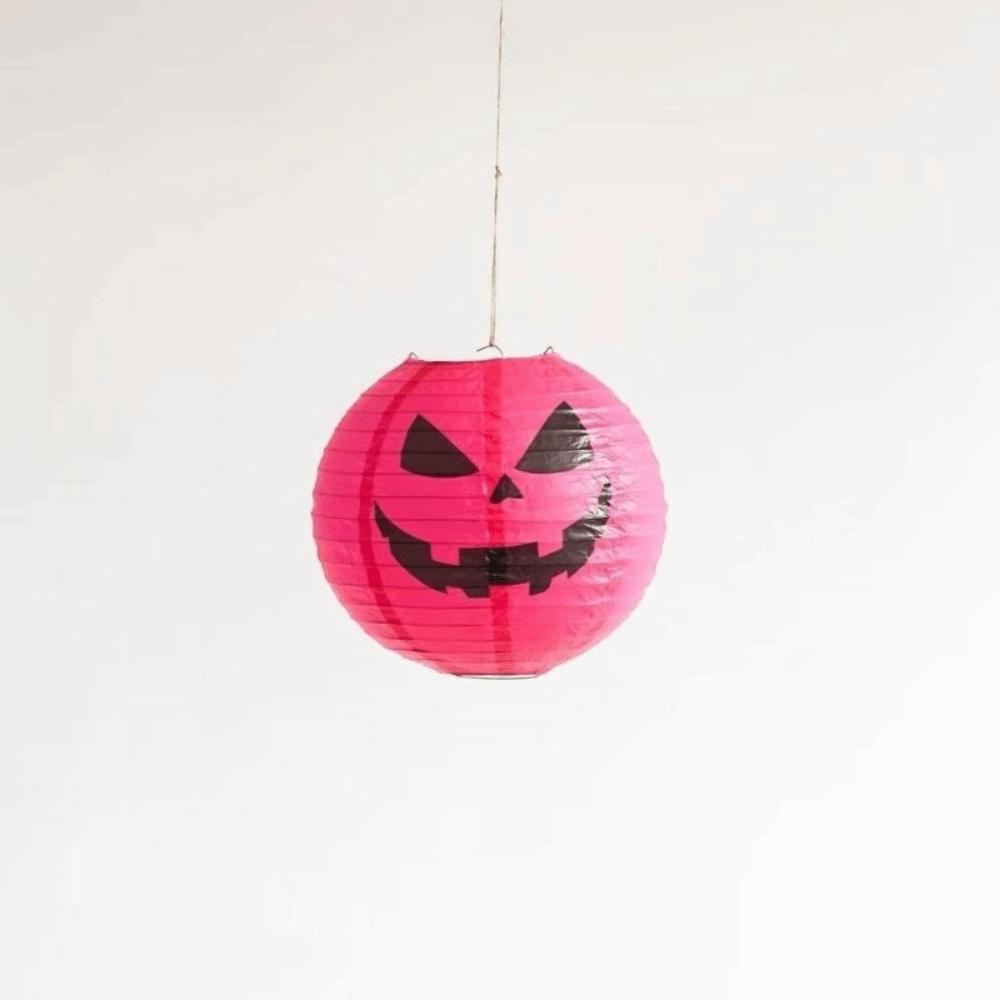 Color-Blocked Pumpkin Paper Lantern Foldable Round Paper Lanterns Hanging Lamp Ball Bar Decoration