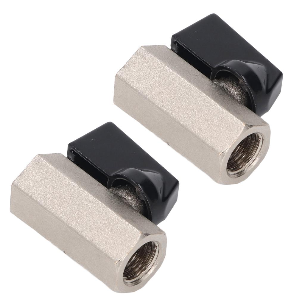 2Pcs Water Valve Brass 90 Degrees Rotation G12 Dual Female Thread Ball Valve for Plumbing System