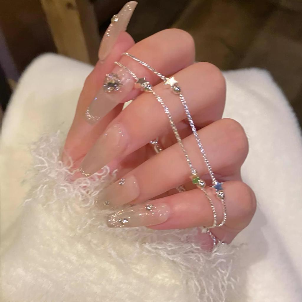 2025 Exquisites zweilagiges silbernes mattiertes Sternenkugel-Armband für Damen