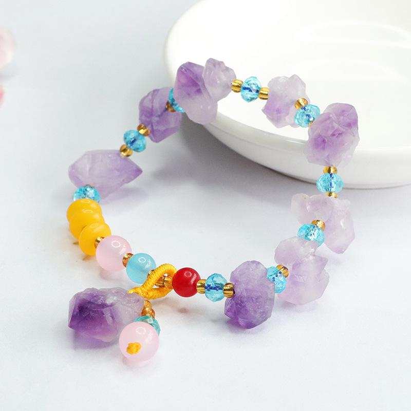 Juan Yu Amethyst Bracelet - Nine Purple Li Fire Hand String Gem Jewelry