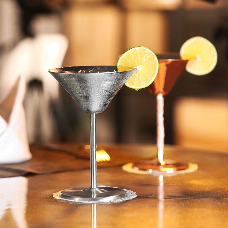 1 Stück Edelstahl Martini Cocktailglas Champagnerkelch Weinglas Roségold Personalisierbares Design Metallutensilien
