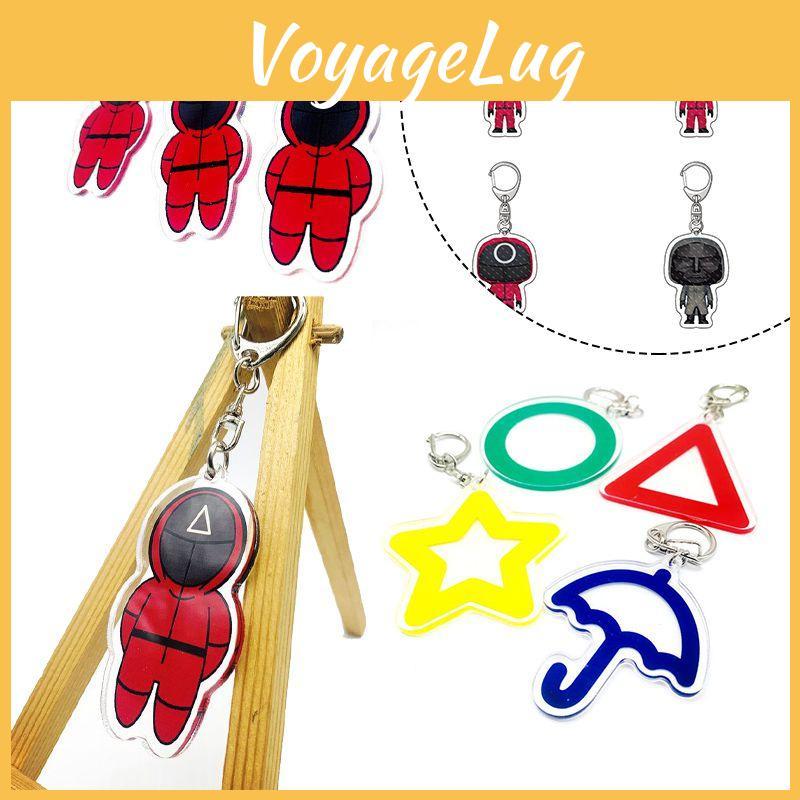 Squid Game Keychain Vibrant Red Guard Design For Fashionable Everyday Use