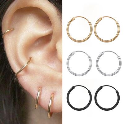 Gold Hoop Earring for Women Fashion Black Silver Color Punk Ear Rings Men Circle Earrings Hoops Hip Hop Jewelry Unisex