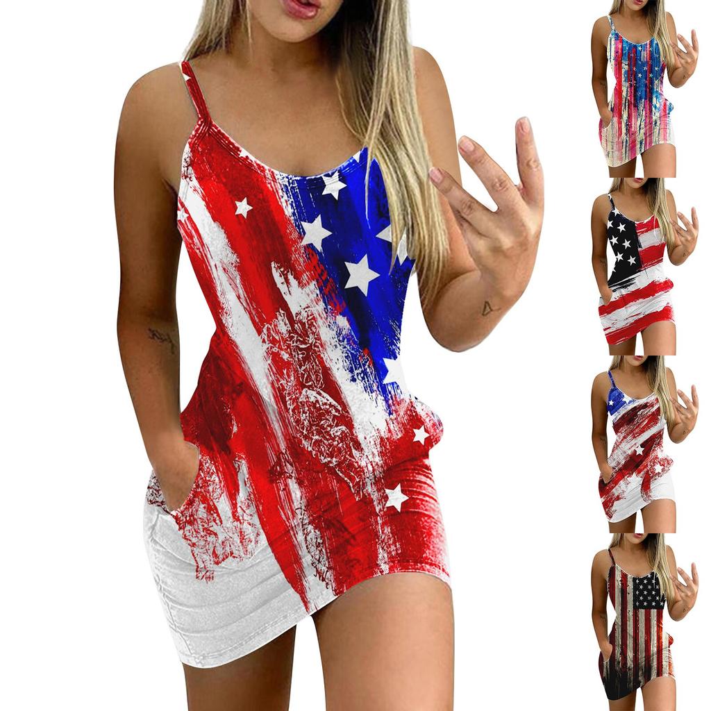 Dámské letní ležérní módní šaty s potištěným výstřihem do V