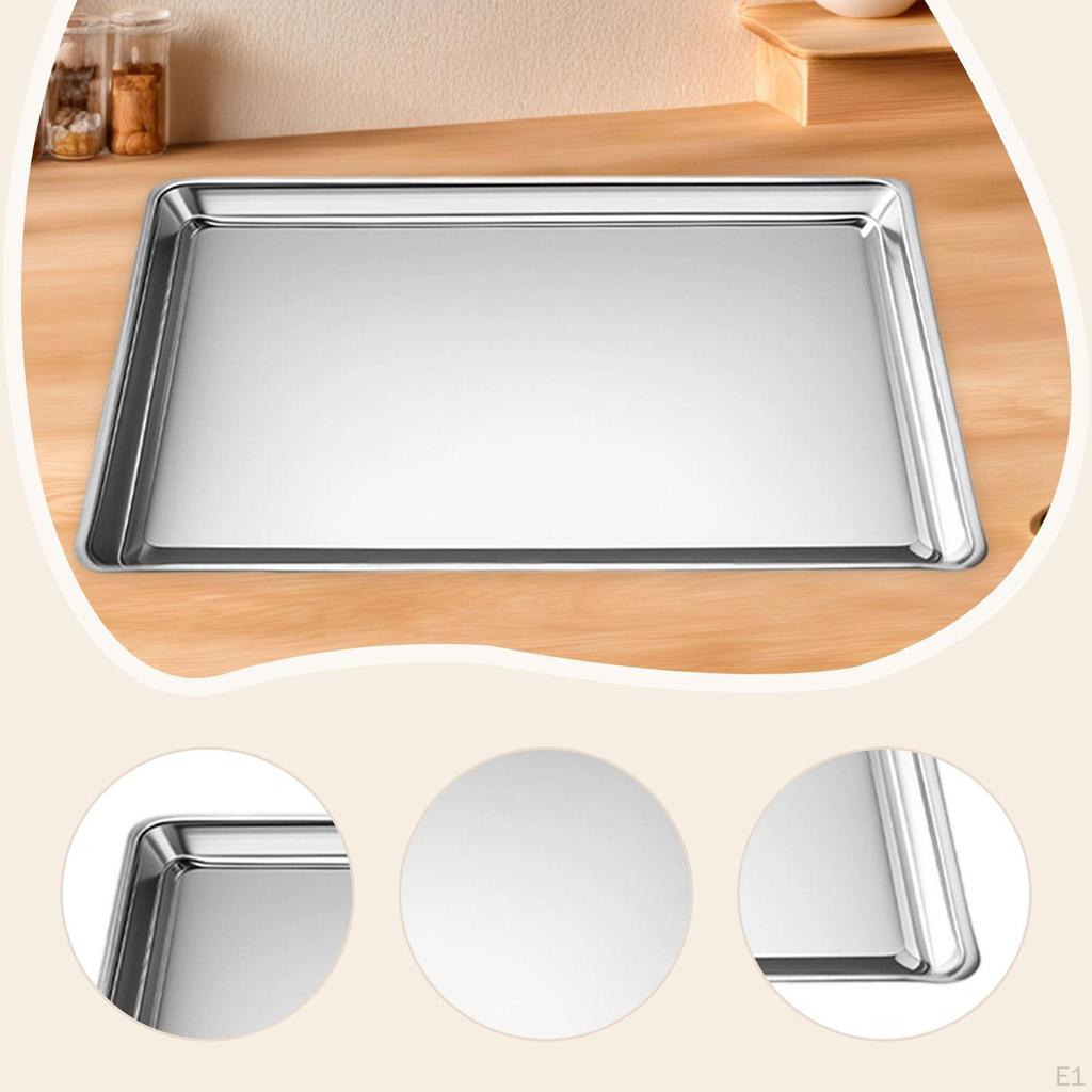 Baking Sheet Pan Cookie Easy To Clean Bakeware, Stainless Steel, Serving Tray Oven for