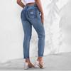 Women's High Waist Washed Women's Jeans Fashionable Versatile Straight Leg Pants