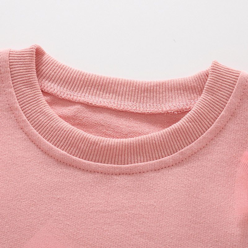 Cross-Border Malwee Girls' Sweatshirt Autumn and Winter New European and American Style Children's Round Neck T-Shirt Long-Sleeve Base Shirt Pullover