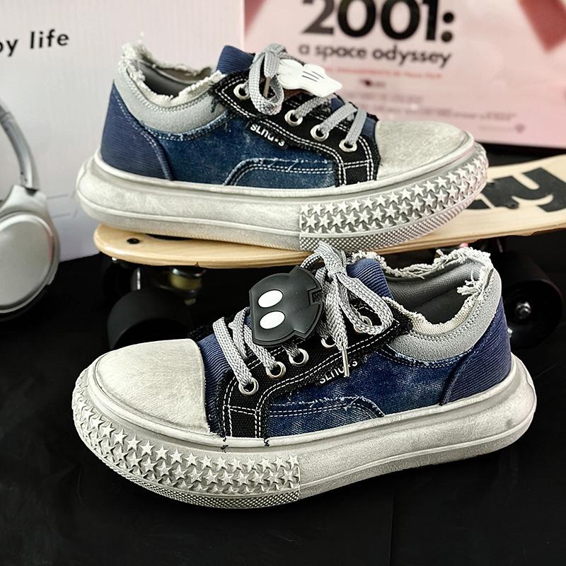 New Men's Shoes Low-top Heightening Platform Shoes Bread Shoes Little White Shoes Star Bag Head Shoes