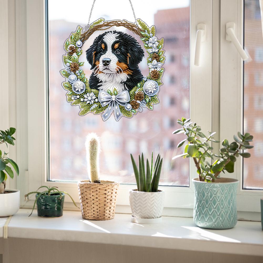 

2D Flat Dog DIY Acrylic Rhinestone Diamond Art Window Pendants Door Decoration United States