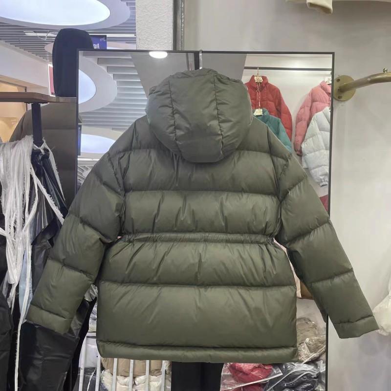 Womens Puffer Coat 2025 Winter Mid-Length Hooded Slim Fit Down Jacket Coffee Olive Black
