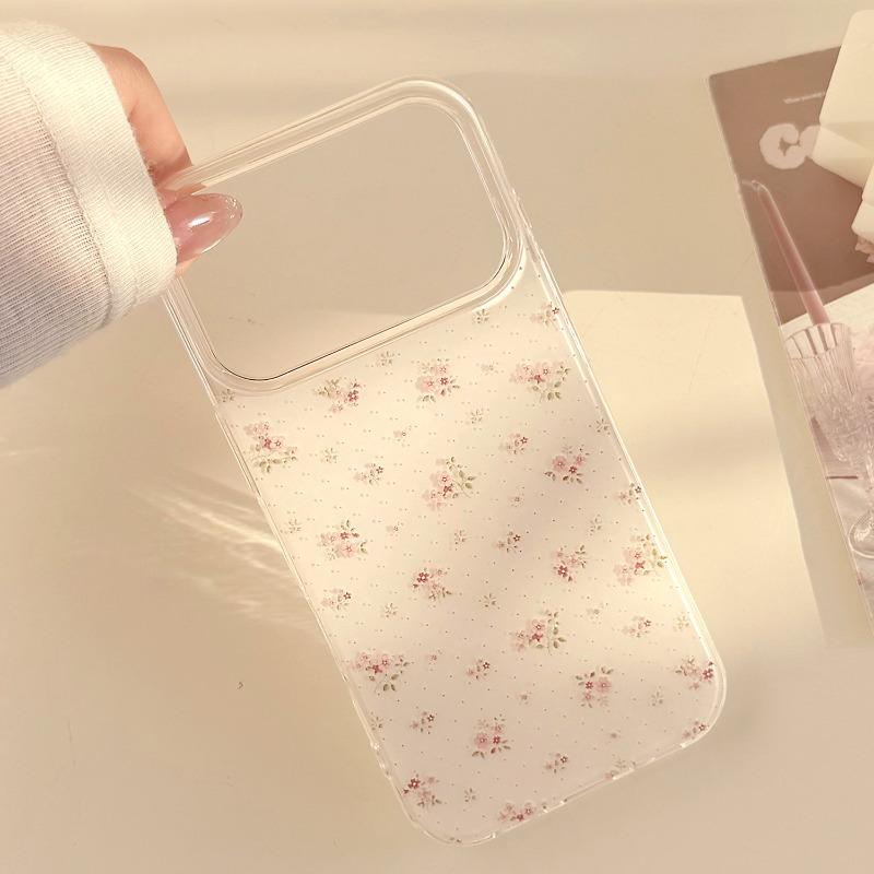 Pink Flower Pattern Phone Case For iPhone 17 Pro Max 16 15 14 13 12 11 Pro Plus 16e 17e Air X XR XS Max 7 8 Plus Soft Back Cover