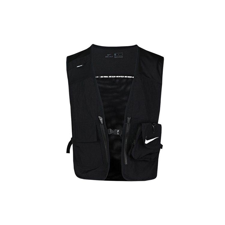 Nike Vests Men's Black Collarless Moderate Urban Techwear CK9975-010