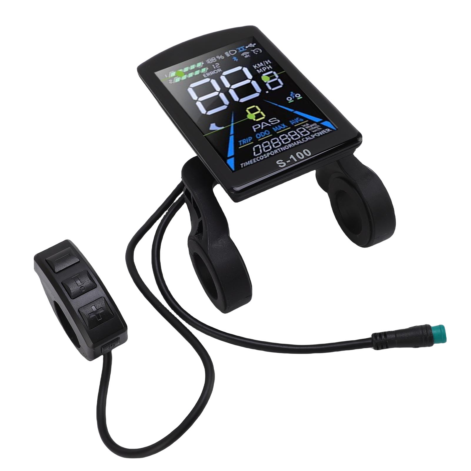 Elektrische Fiets LCD Display, Elektrische Fiets Display Meter Bedieningspaneel, Elektrisch LCD Display Meter Fietscomputer black