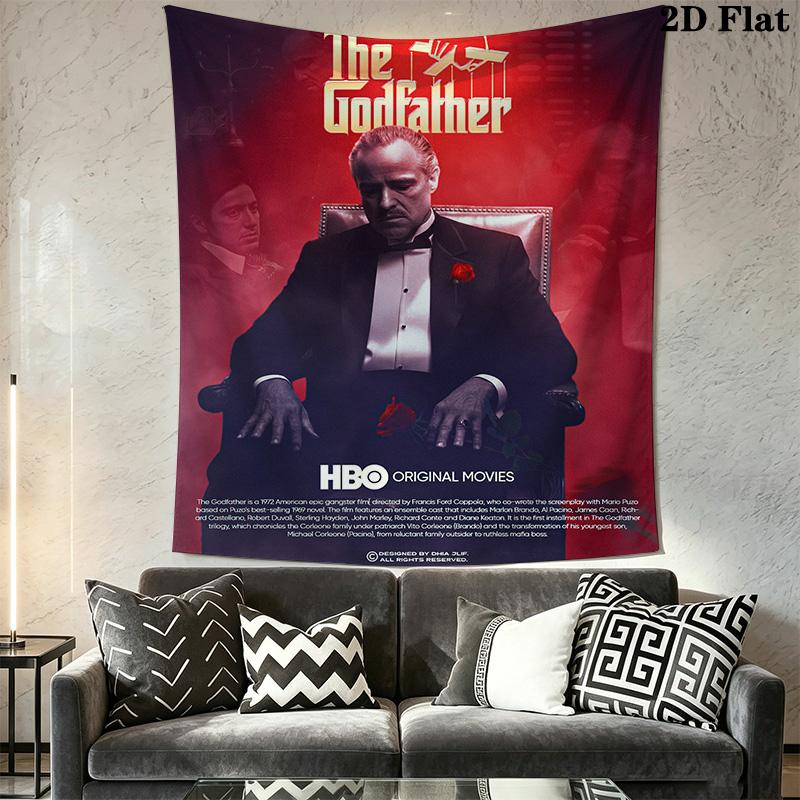 Godfather Classic Movie Poster Tapestry Background Cloth Wallmounted Gift Wall Covering Decoration Work Of Art