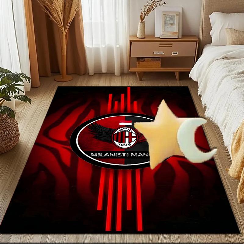 Milan Football club Printed Office Carpet Chair Cushion  Entryway Rug, Rugs for Living Room, Bedroom Christmas gifts