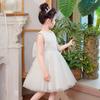 Girls Princess Dress White Tulle Sleeveless Party Kids Cute Sweet A-Line