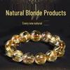 Brazilian Citrine Women's Transparent Yellow Crystal Bracelet, Wear-Resistant Titanium for Couples