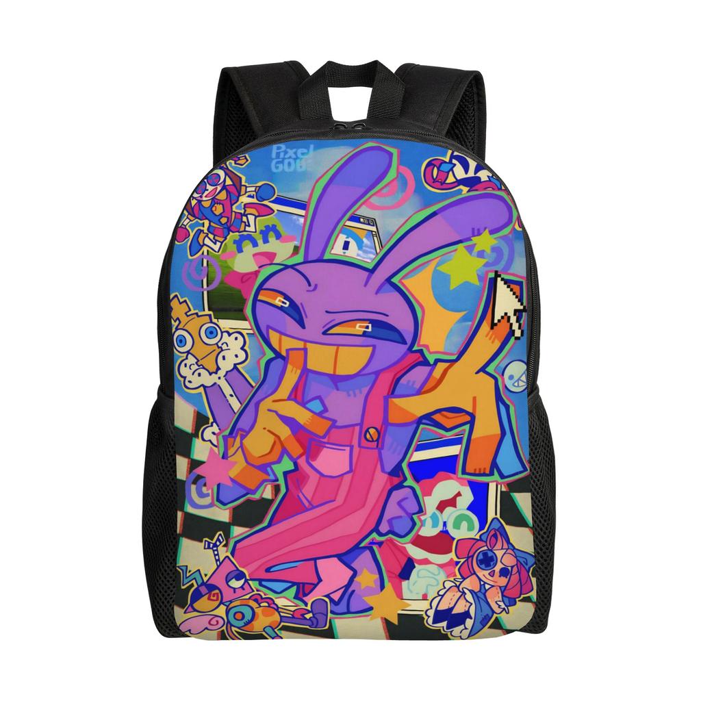J-Jaxs Purple Rabbit Backpack for Men Women Fashion High School Hiking Travel Daypack  Laptop Computer Shoulder Bag Outdoor