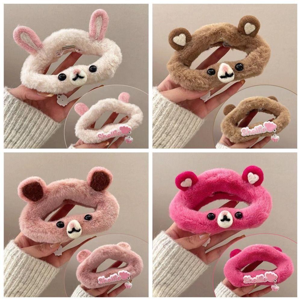 

Plush Double Side Bear Hair Clip Cartoon Shark Clip Cute Hair Claw