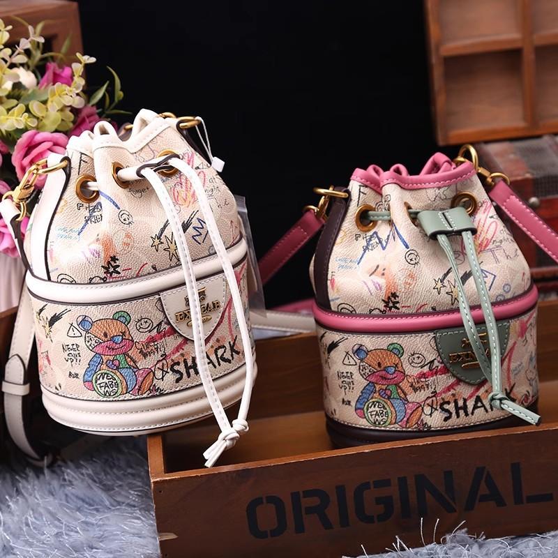 Bucket bag graffiti women's bag large capacity crossbody bucket bag women's single shoulder bucket bag