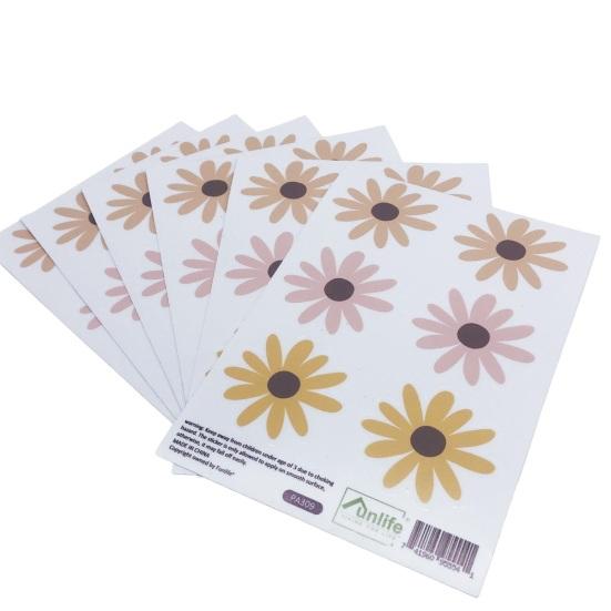 

6 листов самоклеящихся съемных наклеек на стену из ПВХ в стиле бохо с 36 цветами, цветочные наклейки для спальни, настенное искусство, украшение, фон, орнамент 6pcs