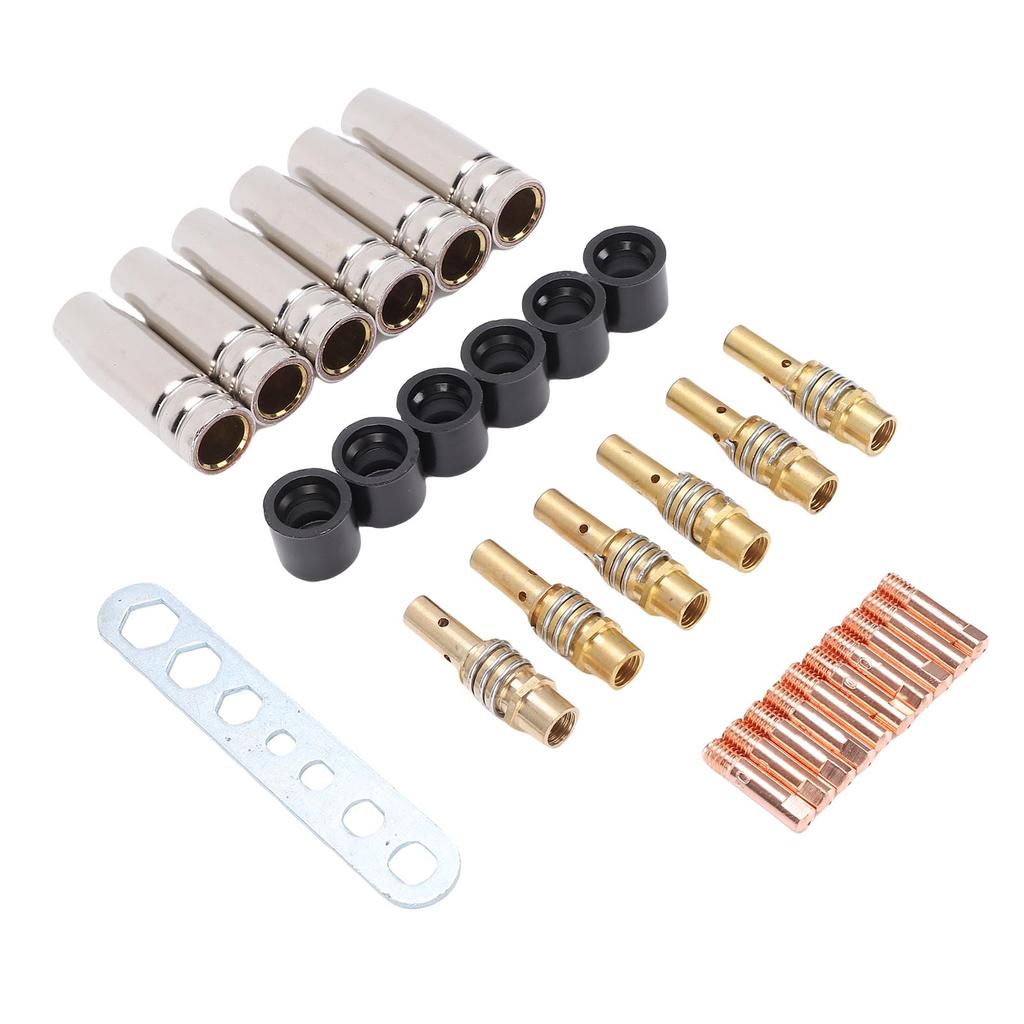 MIG Welding Gun Kit Fit for MB15 15AK Welder Conductive Nozzle 0.03in Tips Diffuser Connector Rods Wrench and Caps