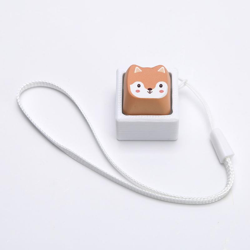 Cute Pressable Cartoon Animal Keycap Fidget Keychain Mini Stress Relief Toy for Kids Party Bag Filler