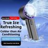 Ice-cooling high-speed handheld fan 18650 high-performance battery Adjustable Mini Foldable Air Cooling Turbo Fan