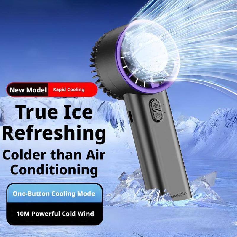 Ice-cooling high-speed handheld fan 18650 high-performance battery Adjustable Mini Foldable Air Cooling Turbo Fan