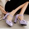 Women's high heels, single shoes, sweet waterproof platform, thick heels, low cut shoes, plus size, versatile sandals