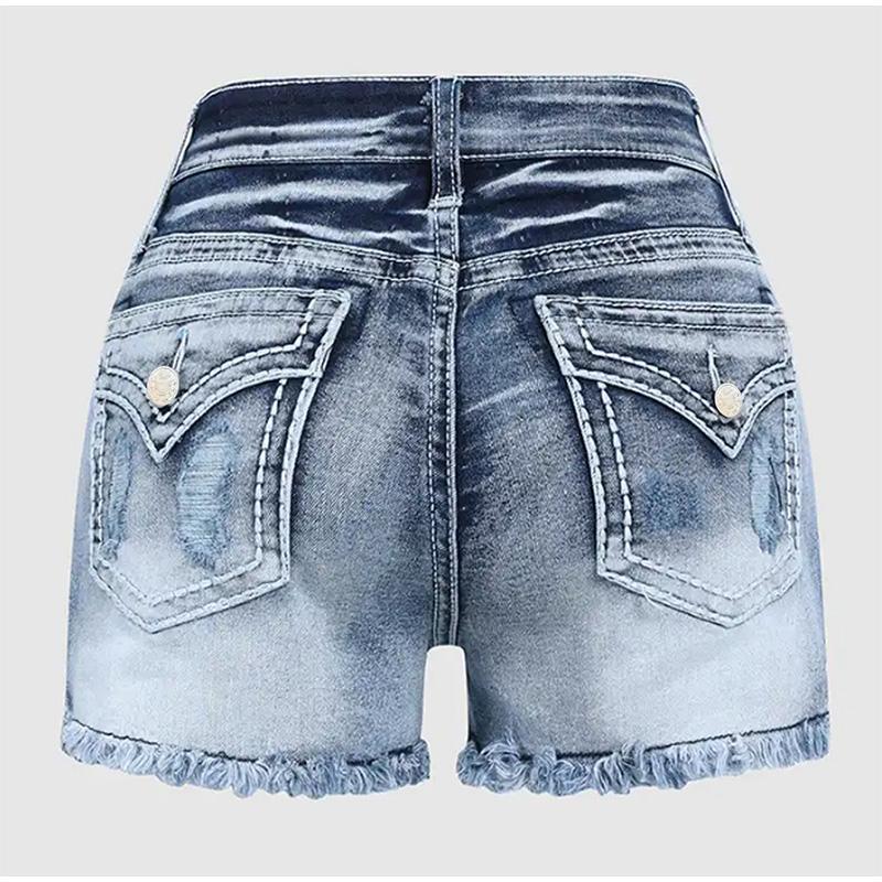 Slimming Denim Shorts for Women 2025 Summer Fashion Three Quarter Length Sexy Slim Fit Jean Skinny Solid Color Denim Short Pants