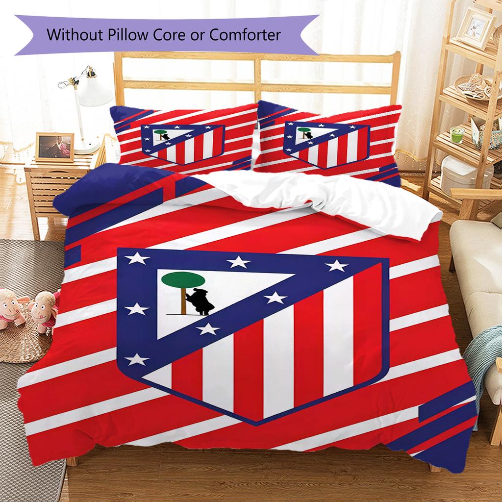 Ensemble couette et taies d'oreiller Atleti Décoration de maison Cadeau d'anniversaire (1 housse de couette + 2 taies d'oreiller, sans garniture.)