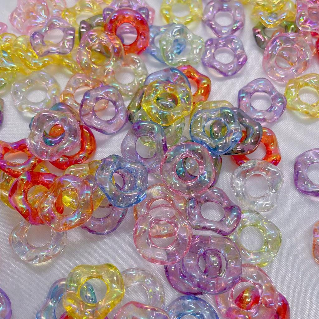Hexagonal wavy big hole stack bead diy mobile phone chain bag pendant jewelry Beaded pen bracelet necklace jewelry accessories