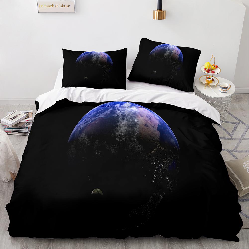 Earth Beding Set Single Twin Ful Quen King-Sized Dimensionsd Dimensions Universe Planet Bed Linen Set Aldult Kid Bedrom thre-piece suits 3D Pri