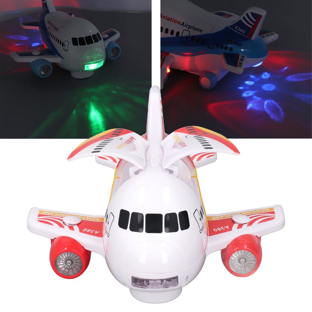 Kids Electric Airplane Toy Lights Music Openable Door High Simulated Aircraft Model with Water Mist Spray