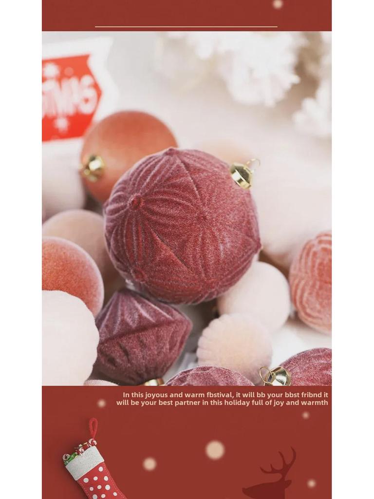 35-teiliges Exquisites Beflocktes Weihnachtskugel-Set mit Geschenkbox