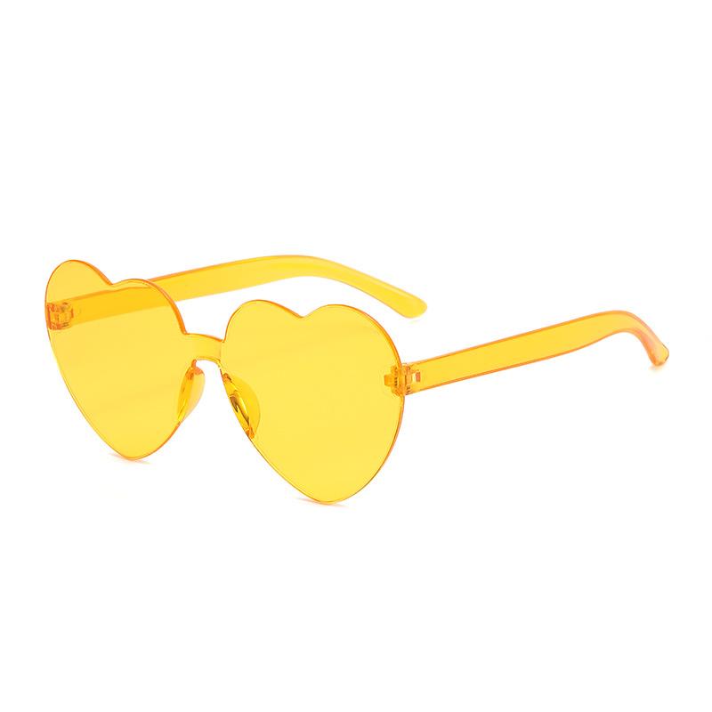 Heart-Shaped Sunglasses Kids Girl Boy Jelly Colored Love Sunglasses Children Pc Lens For Summer Beach Outdoor Activities