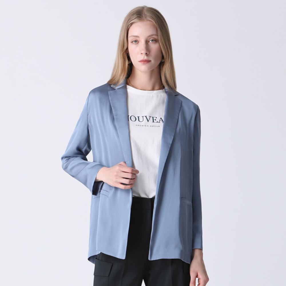 

She S miSS Минимальный шелковистый открытый жакет Dark Khaki (DK)/66