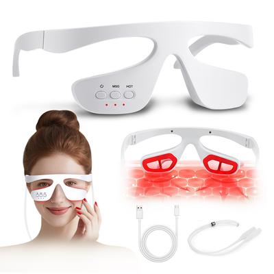 Under Eye Red Light Therapy Device Microcurrent Eye Massager Red Light Therapy Glasses for Eyes 3D Eyes Relax Massager for Reduc