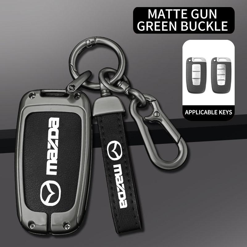 Car Key Chain Luxury Genuine Leather Keychain Pure Color Buckle for Mazda 3 bk bl 323 Axela Atenza CX-3 CX-4 CX5 Auto Accessorie vf2