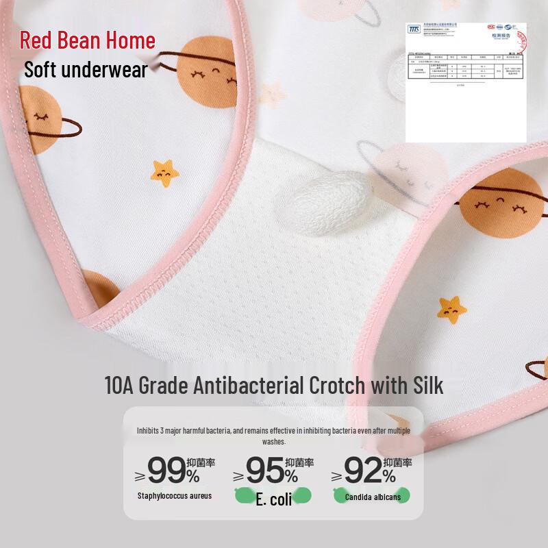 Hodohome Girls' Silk Blend Antibacterial Cotton Underwear 4-Pack