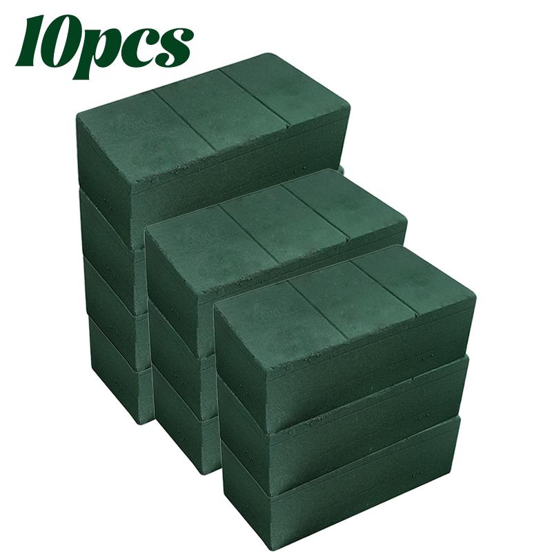 10/1x Green Floral Foam Blocks for Fresh Artificial Flowers Dry Wet Floral Rectangle Foam Block Flower Mud Wedding Party Decor
