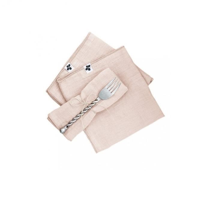 Serviettes De Table - Gaze De Coton - Guimauve - 40x40 Cm - 100% Naturel - OEKO-TEX