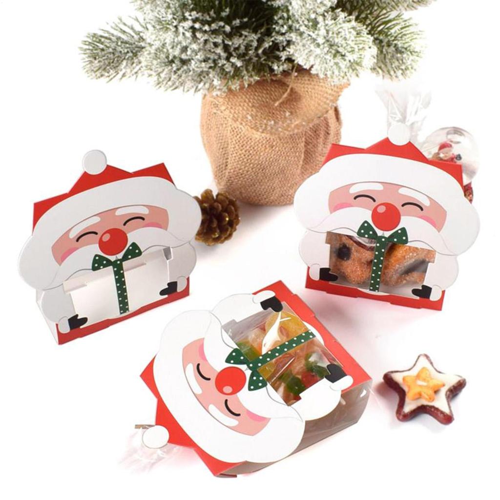 Weihnachts-Leckerchentüten 8 Stück Wiederverwendbare Feiertags-Festliche Behälter Weihnachtskeks-Süßigkeiten Feiertags-Leckerchentüten für Partygeschenke